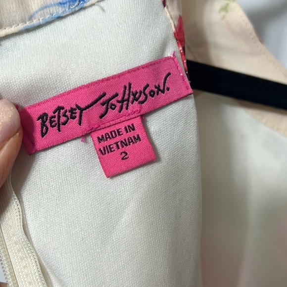 Betsey Johnson Floral Print Mini Swing Dress Size 2 Wedding Baby Shower Spring - Picture 6 of 6